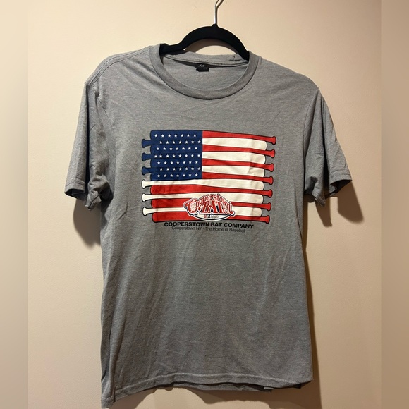Cooperstown Bat‎ Company Adult XS Tshirt Baseball American Flag Cotton Blend - Picture 1 of 4
